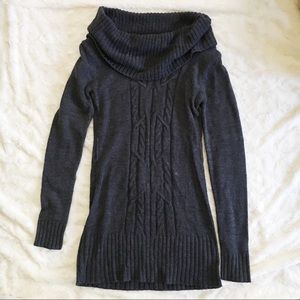 Sweater dress gray with full sleeves